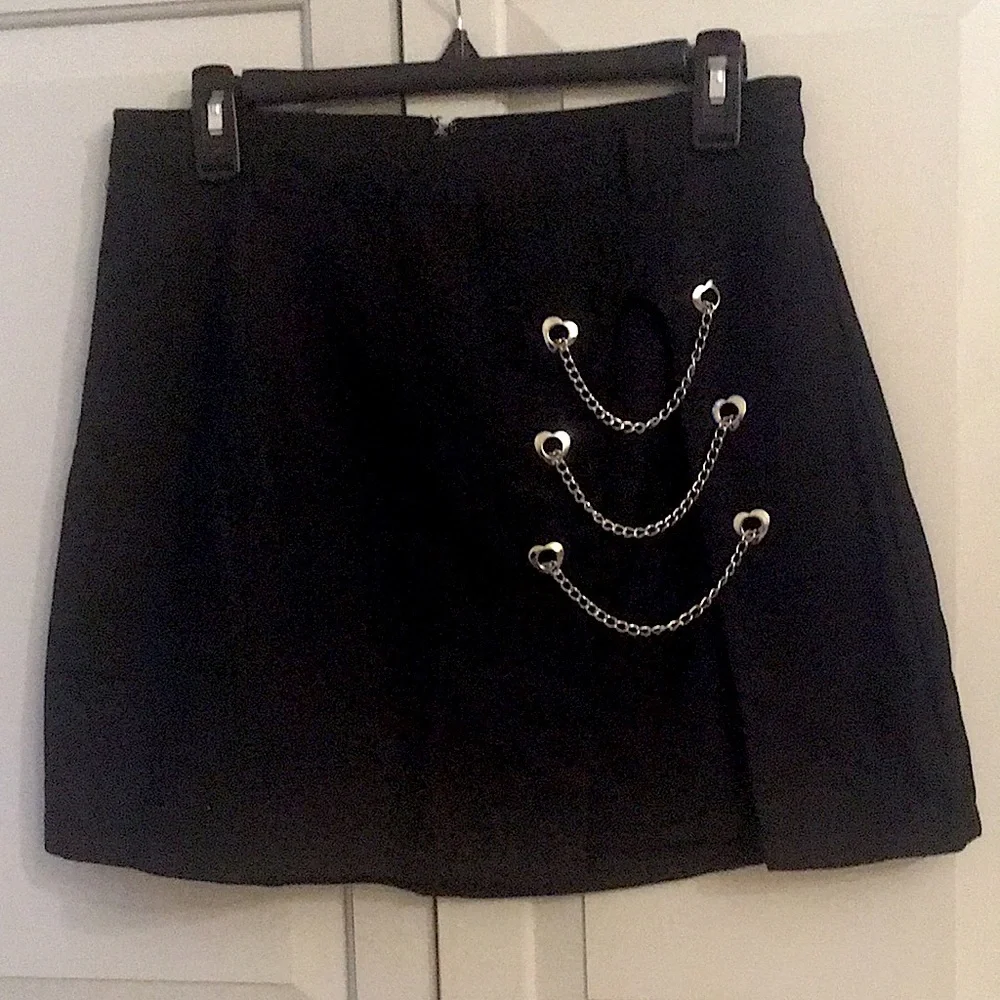 Hot Topic Triple Chain Mini Skirt Black - Picture 1 of 5